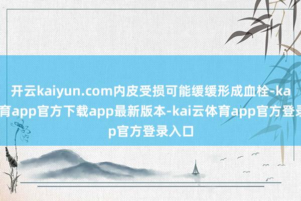 开云kaiyun.com内皮受损可能缓缓形成血栓-kai云体育app官方下载app最新版本-kai云体育app官方登录入口