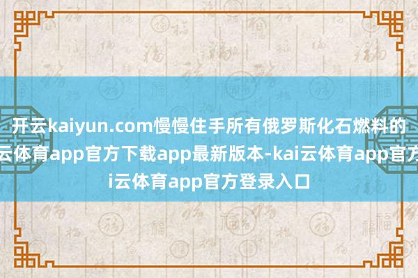 开云kaiyun.com慢慢住手所有俄罗斯化石燃料的入口-kai云体育app官方下载app最新版本-kai云体育app官方登录入口